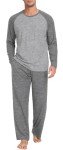 Men's Long Sleeve Pajama Set - Dark Gray