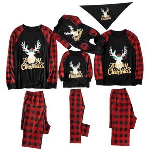 Men's Deer Print Christmas Pajama Set, X-Large