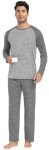 Men's Long Sleeve Pajama Set - Dark Gray