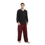 Men's Long Sleeve Plaid Pajama Set