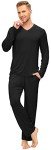 Men's Super Soft Black Pajama Lounge Set