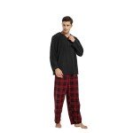 Men's Long Sleeve Plaid Pajama Set