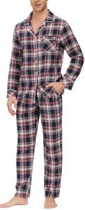 Men's Cotton Plaid Winter Pajama Set 2XL