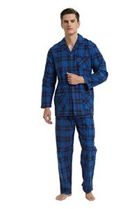 Men's Flannel Pajama Set - 100% Cotton, Large