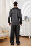 Men's Silk Satin Pajama Set - Black, Large
