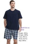 Men's Cotton Plaid Summer Pajama Set - Navy