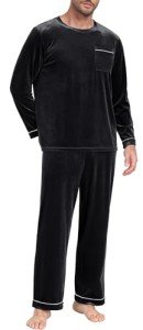 Men's Velvet Pajama Set - Long Sleeve Sleepwear