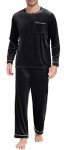 Men's Velvet Pajama Set - Long Sleeve Sleepwear