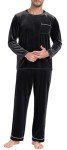 Men's Velvet Pajama Set - Long Sleeve Sleepwear