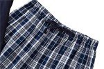 Men's Cotton Plaid Summer Pajama Set - Navy