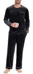Men's Velvet Pajama Set - Long Sleeve Sleepwear