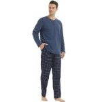 Men's Microfleece Pajama Set with Flannel Pants