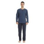 Men's Microfleece Pajama Set with Flannel Pants