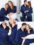 Men's Satin Long Sleeve Pajama Set in Navy