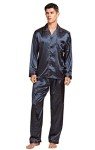 Men's Blue and Gold Satin Pajama Set