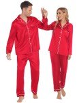Men's Silk Satin Pajamas Set with Pockets