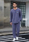 Men's Long Sleeve Henley Pajama Set - Navy XL