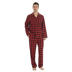 Men's Soft Cotton Flannel Pajama Set - Plaid