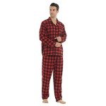 Men's Soft Cotton Flannel Pajama Set - Plaid