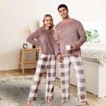 Men's Fleece Flannel Pajama Set for Couples