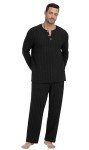 Men's Black Lightweight Long Sleeve Pajama Set