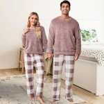 Men's Fleece Flannel Pajama Set for Couples