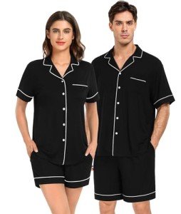 Men's Short Sleeve Pajama Set with Pockets