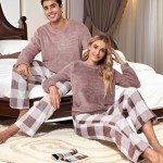 Men's Fleece Flannel Pajama Set for Couples