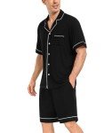 Men's Short Sleeve Pajama Set with Pockets