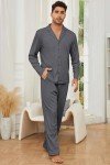 Men's Waffle Knit Pajama Set - Dark Grey