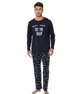 Men’s 2-Piece Pajama Set with Pocket Pants