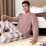 Men's Fleece Flannel Pajama Set for Couples