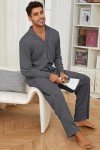 Men's Waffle Knit Pajama Set - Dark Grey