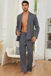 Men's Waffle Knit Pajama Set - Dark Grey