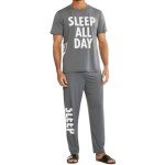 Men's Short Sleeve Pajama Set - Grey