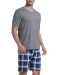 Men's 2-Piece Pajama Set: Crewneck Top & Shorts