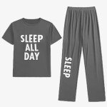 Men's Short Sleeve Pajama Set - Grey