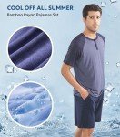 David Archy Men's Bamboo Rayon Summer Pajama Set