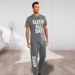 Men's Short Sleeve Pajama Set - Grey