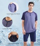 David Archy Men's Bamboo Rayon Summer Pajama Set