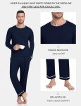 JINSHI Men's Navy Long Sleeve Pajama Set