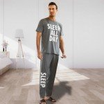 Men's Short Sleeve Pajama Set - Grey