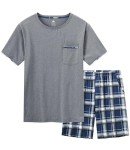 Men's 2-Piece Pajama Set: Crewneck Top & Shorts