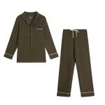 Men's Soft Long Sleeve Pajama Set - Dark Green