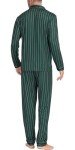 AIYINO Men's Soft Button-Down Pajama Set - Green