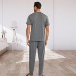 Men's Short Sleeve Pajama Set - Grey