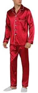 YIMANIE Men’s Red Satin Pajama Set