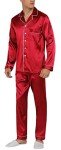 YIMANIE Men’s Red Satin Pajama Set