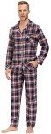 Men's 100% Cotton Plaid Pajama Set - XL