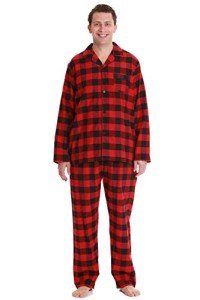 Men's Black Red Buffalo Plaid Pajama Set
